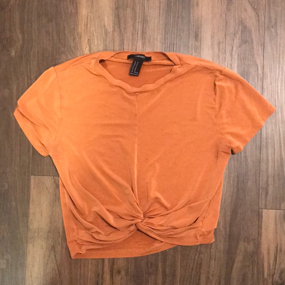 Forever 21 Silky Fall Orange Color Crop Top